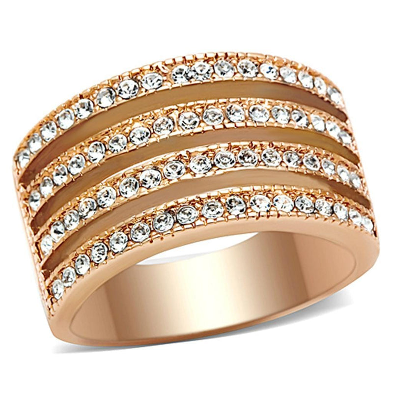 Rose Gold Rings TK1492 Rose Gold - Stainless Steel Ring with AAA Grade CZ