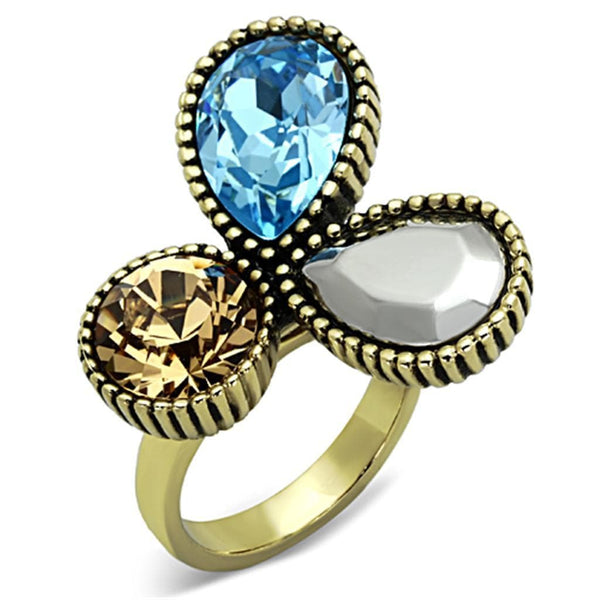 Thin Gold Ring TK1496 Gold - Stainless Steel Ring with Top Grade Crystal