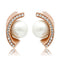 Gold Stud Earrings TK1510 Rose Gold - Stainless Steel Earrings with Synthetic