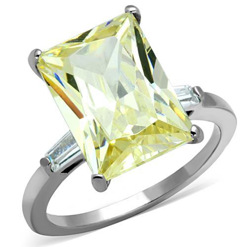 Cheap Wedding Rings TK1514 Stainless Steel Ring with CZ in Citrine Yellow