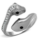 Band Rings TK1532 Stainless Steel Ring with Top Grade Crystal in Jet