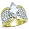 Simple Gold Rings TK1548 Two-Tone Gold - Stainless Steel Ring with CZ