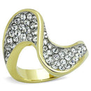 Simple Gold Rings TK1549 Two-Tone Gold - Stainless Steel Ring with Crystal