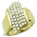 Simple Gold Rings TK1554 Gold - Stainless Steel Ring with AAA Grade CZ