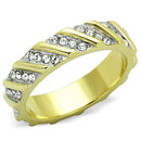 Simple Gold Rings TK1557 Two-Tone Gold - Stainless Steel Ring with Crystal