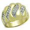 Simple Gold Rings TK1559 Two-Tone Gold - Stainless Steel Ring with Crystal