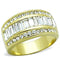 Simple Gold Rings TK1561 Gold - Stainless Steel Ring with Crystal