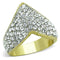 Simple Gold Rings TK1562 Two-Tone Gold - Stainless Steel Ring with Crystal