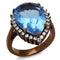 Band Rings TK1564LC Coffee light Stainless Steel Ring with Crystal