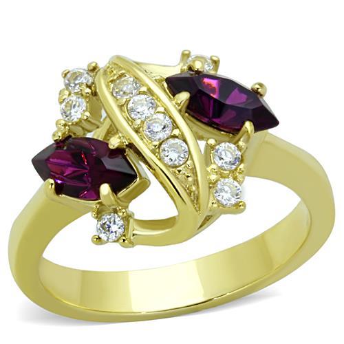 Simple Gold Rings TK1567 Gold - Stainless Steel Ring with Top Grade Crystal