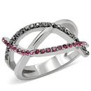 Band Rings TK156 Stainless Steel Ring with Top Grade Crystal