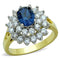 Simple Gold Rings TK1572 Two-Tone Gold - Stainless Steel Ring with Crystal