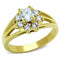 Simple Gold Rings TK1583 Gold - Stainless Steel Ring with AAA Grade CZ