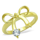 Simple Gold Rings TK1585 Gold - Stainless Steel Ring with AAA Grade CZ