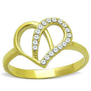 Simple Gold Rings TK1586 Gold - Stainless Steel Ring with AAA Grade CZ