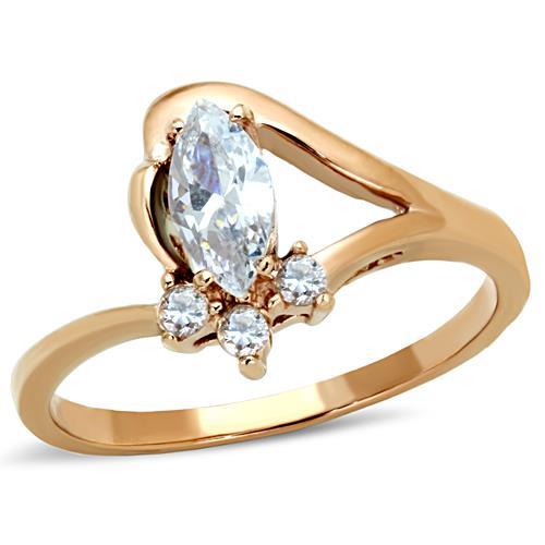 Rose Gold Rings TK1590 Rose Gold - Stainless Steel Ring with AAA Grade CZ