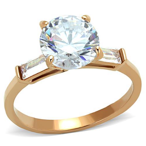 Rose Gold Rings TK1595 Rose Gold - Stainless Steel Ring with AAA Grade CZ