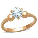 Rose Gold Rings TK1596 Rose Gold - Stainless Steel Ring with AAA Grade CZ