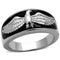 Men's Pinky Rings TK1597 Stainless Steel Ring with Epoxy in Jet