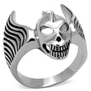 Men's Pinky Rings TK1599 Stainless Steel Ring with Epoxy in Jet