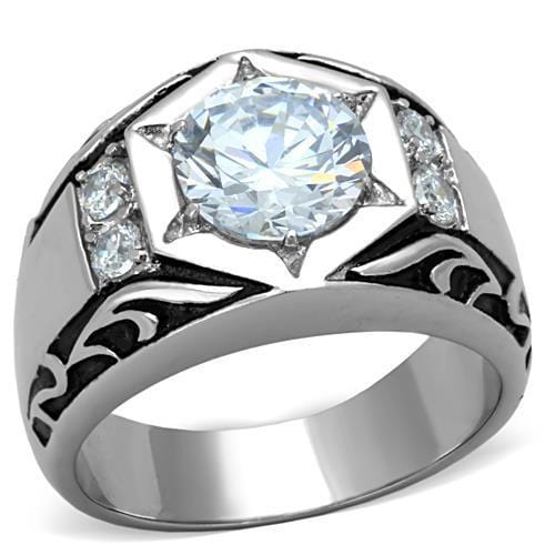 Mens Stainless Steel Rings TK1606 Stainless Steel Ring with AAA Grade CZ