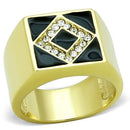 Simple Gold Rings TK1613 Gold - Stainless Steel Ring with Crystal