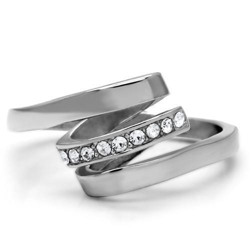 Band Rings TK161 Stainless Steel Ring with Top Grade Crystal