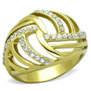 Simple Gold Rings TK1627 Gold - Stainless Steel Ring with AAA Grade CZ