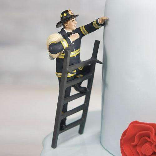 "To the Rescue!" Fireman Groom Figurine (Pack of 1)-Wedding Cake Toppers-JadeMoghul Inc.