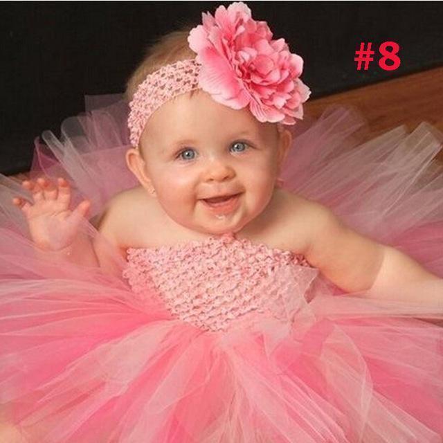 Toddler Girls Fancy Princess Tutu Dress Holiday Flower Double Layers Fluffy Baby Dress with Headband Photo Props TS044 AExp