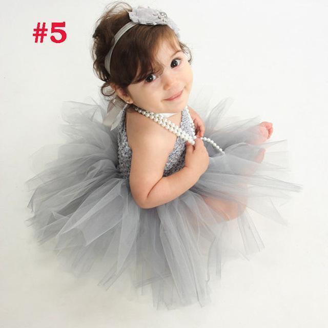 Toddler Girls Fancy Princess Tutu Dress Holiday Flower Double Layers Fluffy Baby Dress with Headband Photo Props TS044 AExp