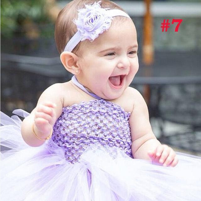 Toddler Girls Fancy Princess Tutu Dress Holiday Flower Double Layers Fluffy Baby Dress with Headband Photo Props TS044 AExp