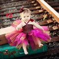 Toddler Girls Fancy Princess Tutu Dress Holiday Flower Double Layers Fluffy Baby Dress with Headband Photo Props TS044 AExp