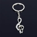 TOMTOSH 2016 Hot sale New key chain key ring silver plated musical note keychain for car metal music symbol key chains