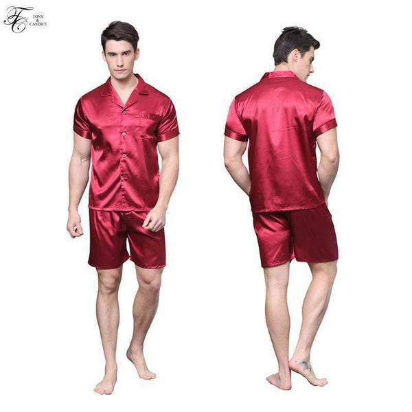Pajamas Men Summer Short Sleeved Ice Silk Thin Breathable Homewear