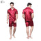 Tony&Candice Men's Silk Pajamas Satin Sleepwear Short Sleeves Pajamas Set In Summer Soft Nightgown For Men pyjama Casual Style AExp