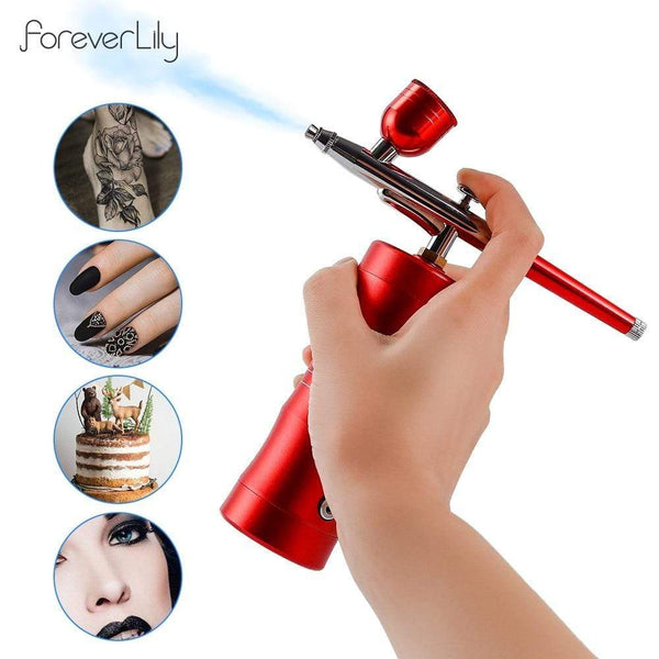 Top 0.3mm Mini Air Compressor Kit Air-Brush Paint Spray Gun Airbrush For Nail Art Tattoo Craft Cake Nano Fog Mist Sprayer JadeMoghul Inc. 