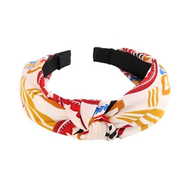 Top Knot Turban Twist Hairband Retro Elastic Hair Hoop Headwrap Headband for Women Print Headdress Accessories AExp