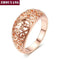 Top Quality Flower Hollowing craft Rose Gold Color Ring Fashion Jewelry Full Sizes Wholesale ZYR281