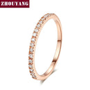 Top Quality Gold Concise Classical CZ Wedding Ring Rose Gold Color Austrian Crystals Wholesale ZYR132 ZYR133-10-RoseGold-JadeMoghul Inc.