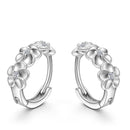 Top Sale 925 Sterling Silver Earring Woven Flowers Shape Hoop Earrings Embed CZ Crystal Pretty Earring For Wedding Accessories--JadeMoghul Inc.