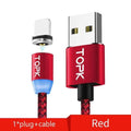 TOPK AM17 1M LED Magnetic USB Cable for iPhone Xs Max 8 7 6 & USB Type C Cable & Micro USB Cable for Samsung Xiaomi LG USB C AExp
