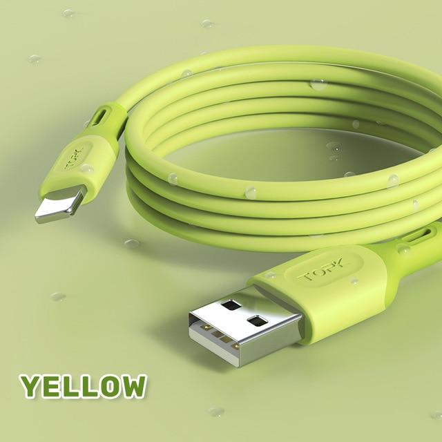 TOPK Micro USB Type C Cable for XiaoMi red mi note 9 3A Fast Charging Liquid Silicone Mobile Phone Data Cable for Samsung Huawei AExp