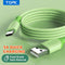 TOPK Micro USB Type C Cable for XiaoMi red mi note 9 3A Fast Charging Liquid Silicone Mobile Phone Data Cable for Samsung Huawei