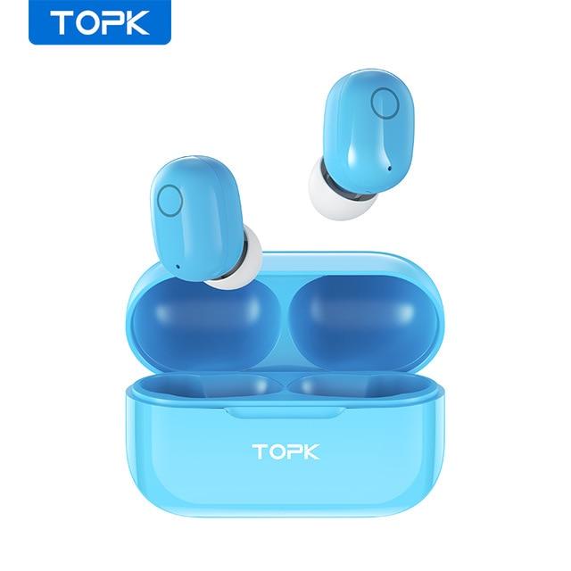 TOPK T12 Wireless Bluetooth Headphones V5.0 Touch Control Earphones Earbuds 3D Stereo Gaming Sport Headset with 350mAh battery JadeMoghul Inc. 