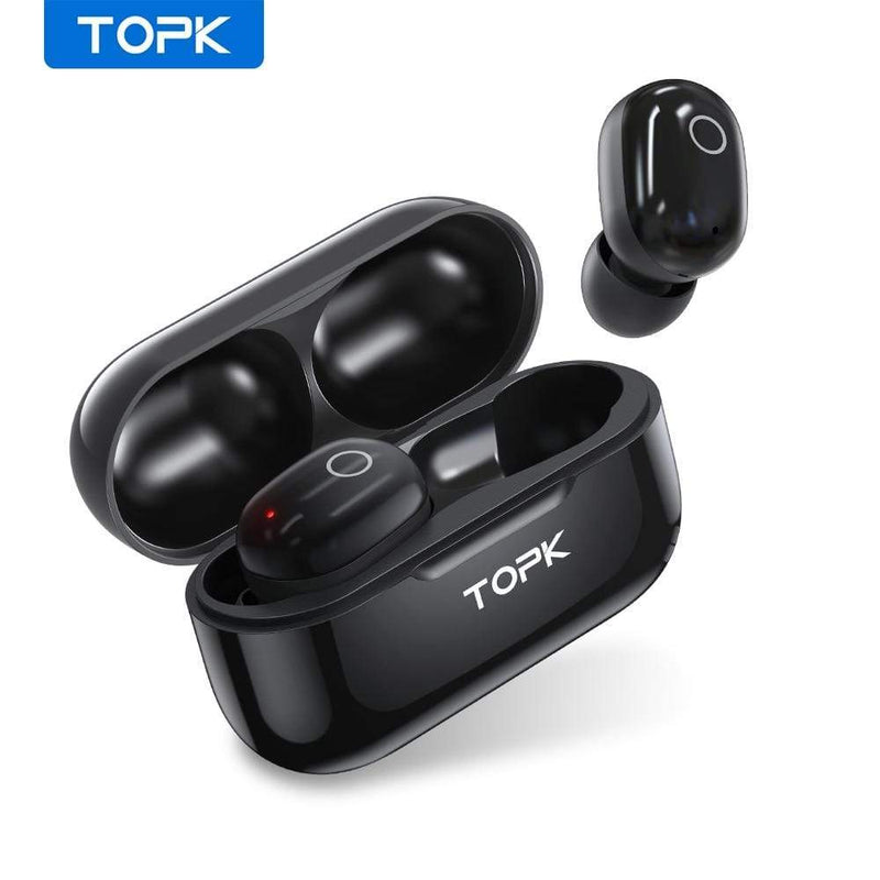 TOPK T12 Wireless Bluetooth Headphones V5.0 Touch Control Earphones Earbuds 3D Stereo Gaming Sport Headset with 350mAh battery JadeMoghul Inc. 