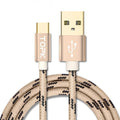 TOPK USB Type C Cable Fast Charging USB C Cable for Samsung Galaxy S9 S8 Oneplus 6 Nylon Braided Data Sync Type-C Phone Cable-Gold-0.4m-JadeMoghul Inc.