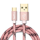 TOPK USB Type C Cable Fast Charging USB C Cable for Samsung Galaxy S9 S8 Oneplus 6 Nylon Braided Data Sync Type-C Phone Cable-Rosegold-0.4m-JadeMoghul Inc.