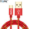 TOPK USB Type C Cable Striped Cotton Braided Wire Aluminum Casing Gold-plated Connector USB C Cable for Type-C Devices JadeMoghul Inc. 