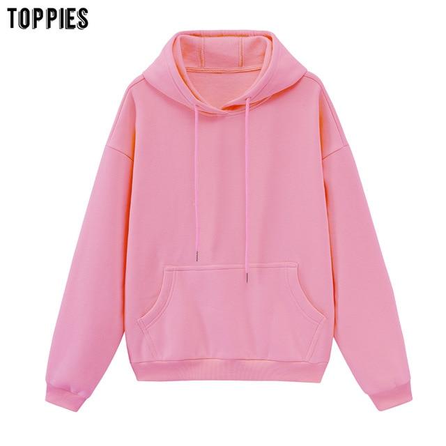 toppies womens tracksuits hooded sweatshirts 2020 autumn winter fleece oversize hoodies solid color jackets JadeMoghul Inc. 